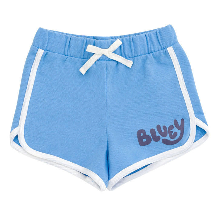 Bluey Girls' 2-Piece T-Shirt and Dolphin Shorts Set Family White