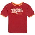 Dungeons & Dragons Graphic Logo Ringer T-Shirt Mottled Red Coral