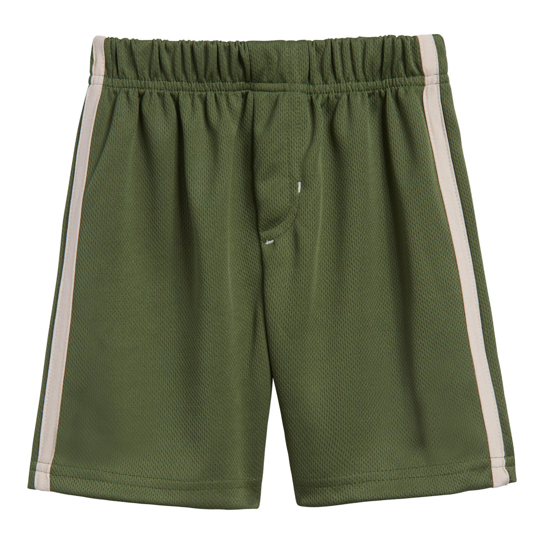 Funstuff Boys' Athletic 2-Piece T-Shirt and Shorts Set Dinosaur Beige Green