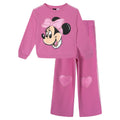 Minnie Mouse Girls' Fleece 2-Piece Sweatshirt and Pants Set Bright Pink