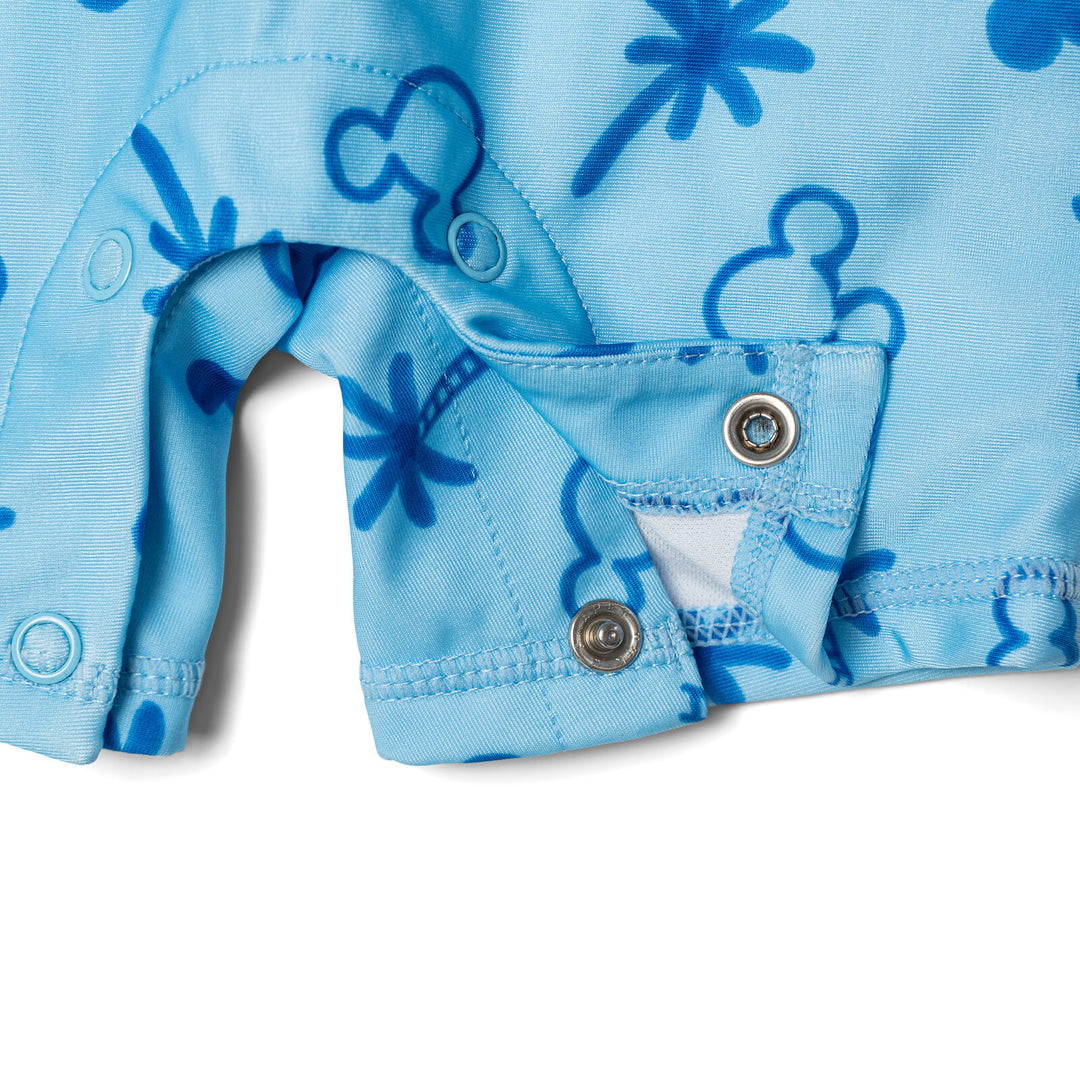 Disney Mickey Mouse Baby Boys' Swimwear One Piece Sunsuit and Hat Set Light Blue