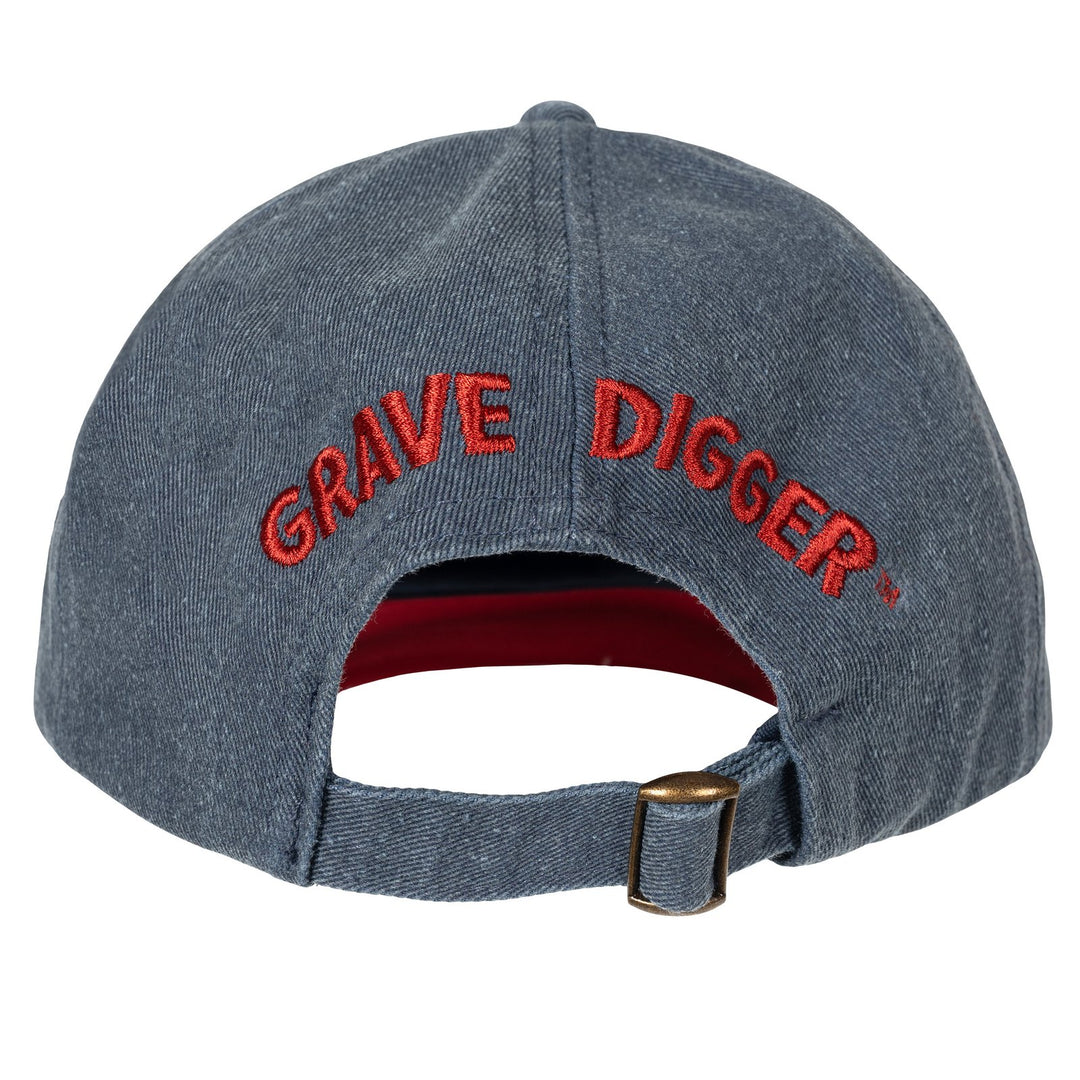 Monster Jam Grave Digger Boys' Adjustable Strapback Baseball Cap Navy Red