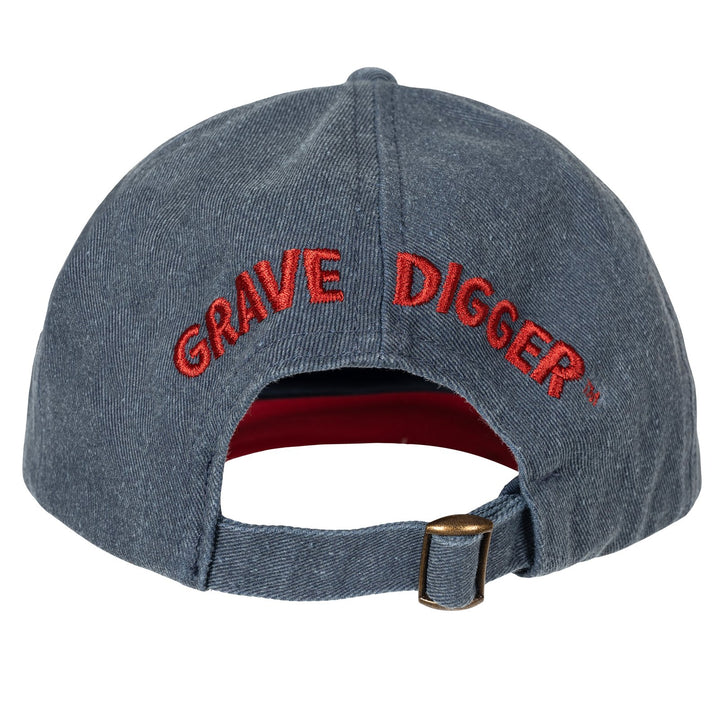 Monster Jam Grave Digger Boys' Adjustable Strapback Baseball Cap Navy Red