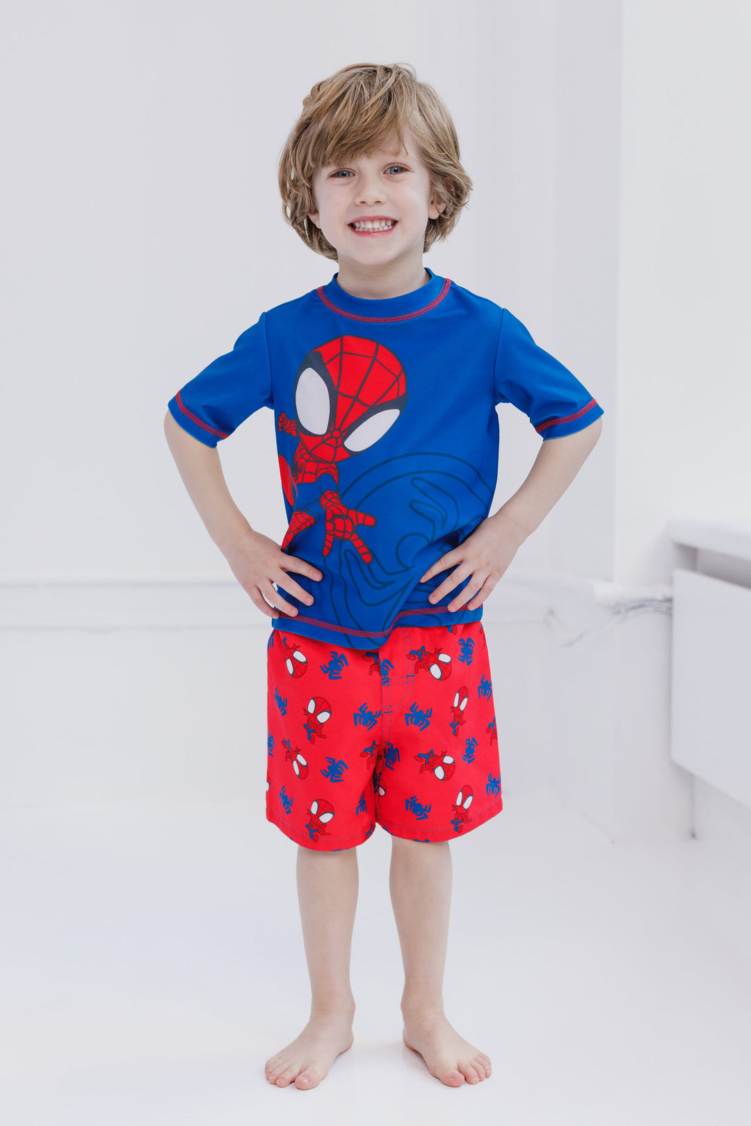 Marvel Spidey and His Amazing Friends Quick-Dry Swim Trunks with Mesh Liner Blue