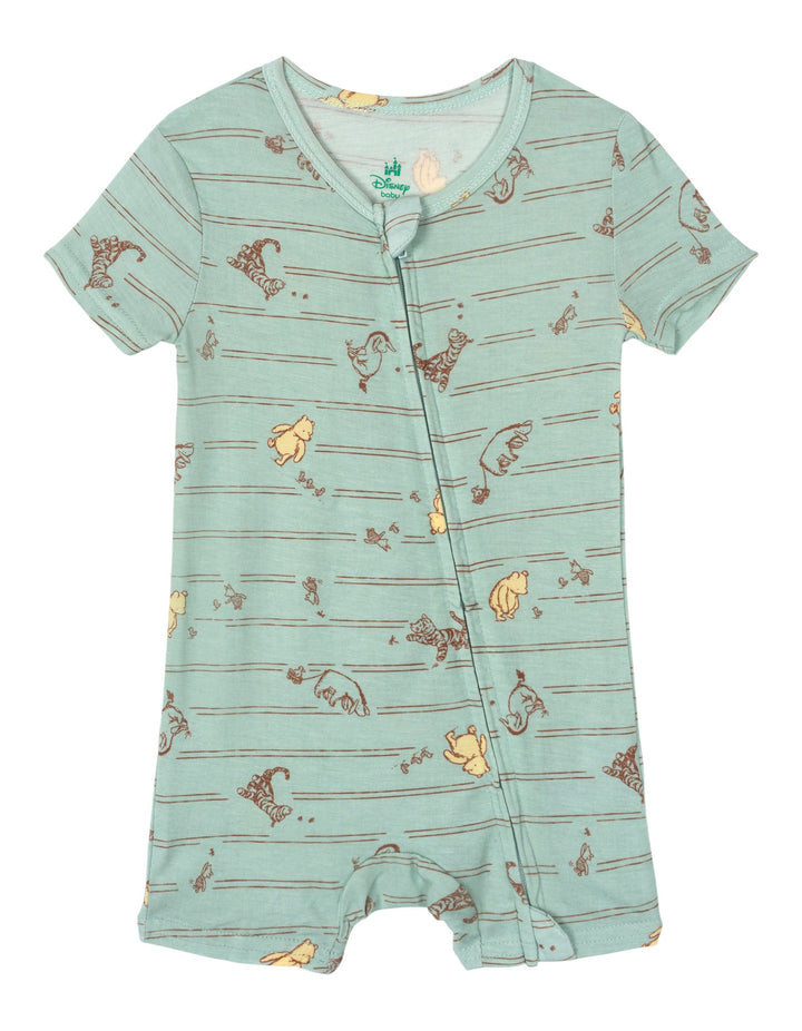 Disney Winnie the Pooh Baby 2-Pack Zip-Up One Piece Romper Blue Tusk