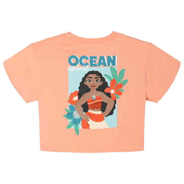 Moana Girls' Glitter T-Shirt and Tutu Leggings Set Coral Teal