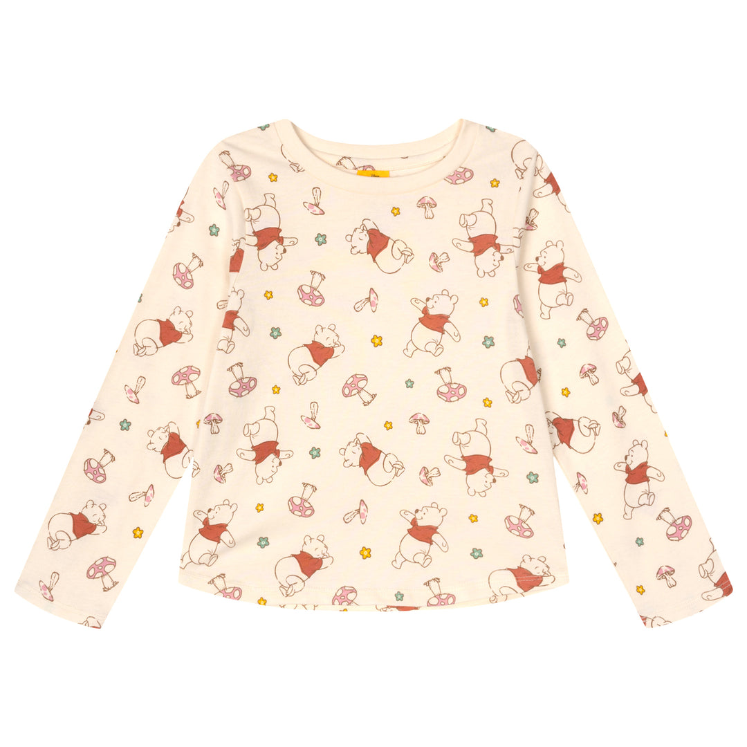 Disney Winnie the Pooh Girls' 2-Piece Tee and Suspender Skirt Set Gold