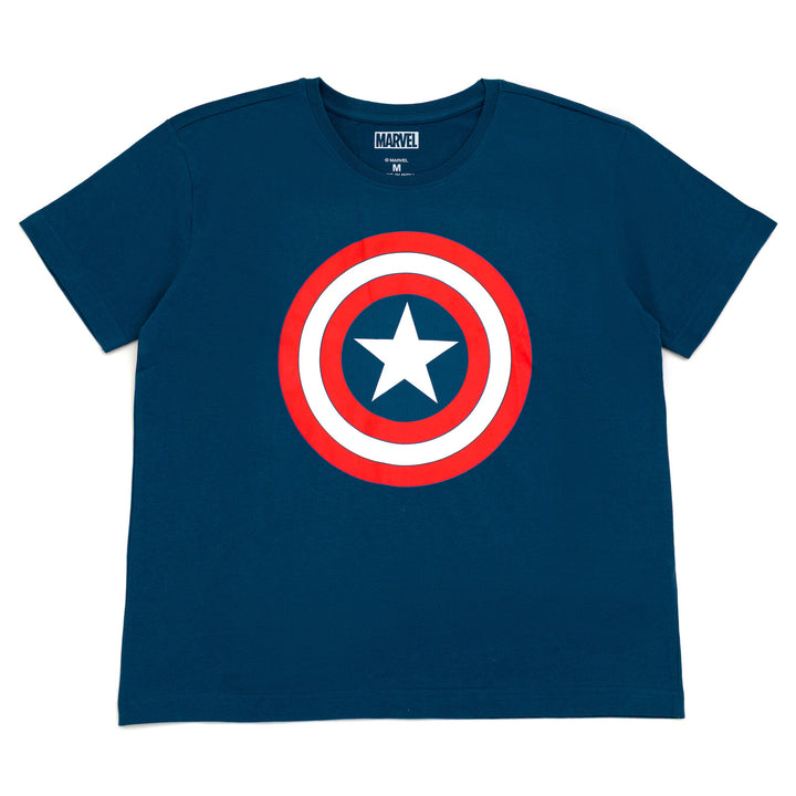 Marvel Avengers Captain America Men's Cosplay Short Sleeve T-Shirt Navy