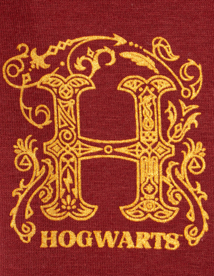 Harry Potter Girls' 2-Piece Fleece Hoodie and Leggings Set Peach Burgundy