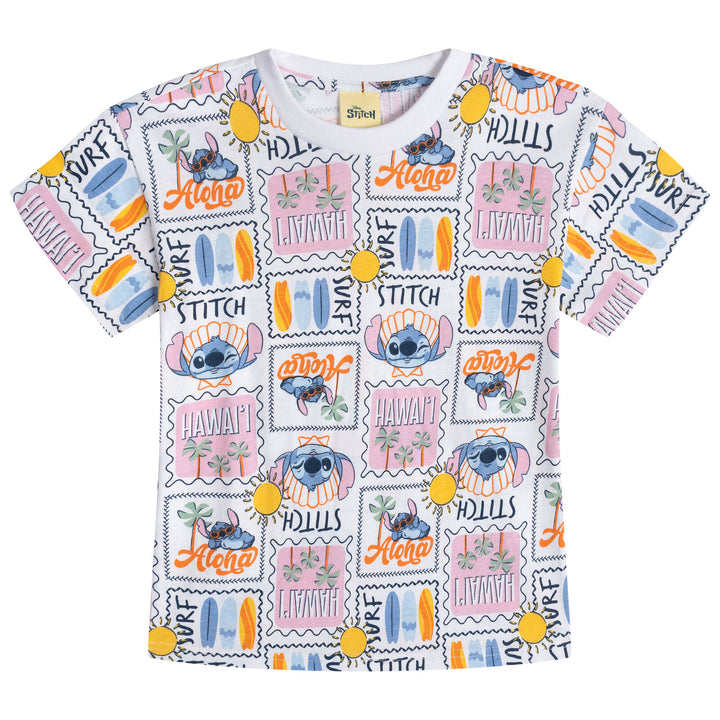 Lilo & Stitch Girls' 2-Piece T-Shirt and Denim Leggings Set White