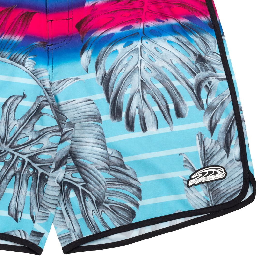Pipeline Men's Swimwear Swim Trunks Magenta Blue Tropical