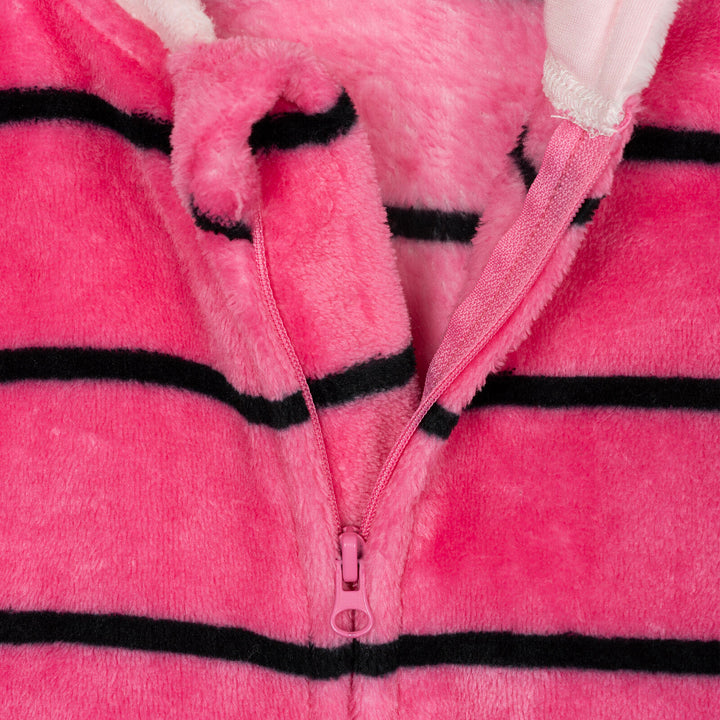 Disney Winnie the Pooh Piglet Girls' Cosplay Hooded One Piece Pajamas Light Pink