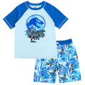 Jurassic World Jurassic Park T-Rex 2-Piece Rash Guard and Swim Trunks Set Raptor