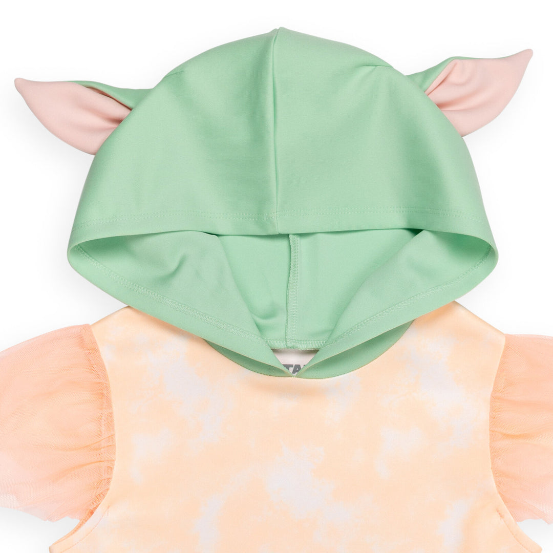 Star Wars The Mandalorian Grogu Girls' Cosplay Hooded Tutu Dress Peach