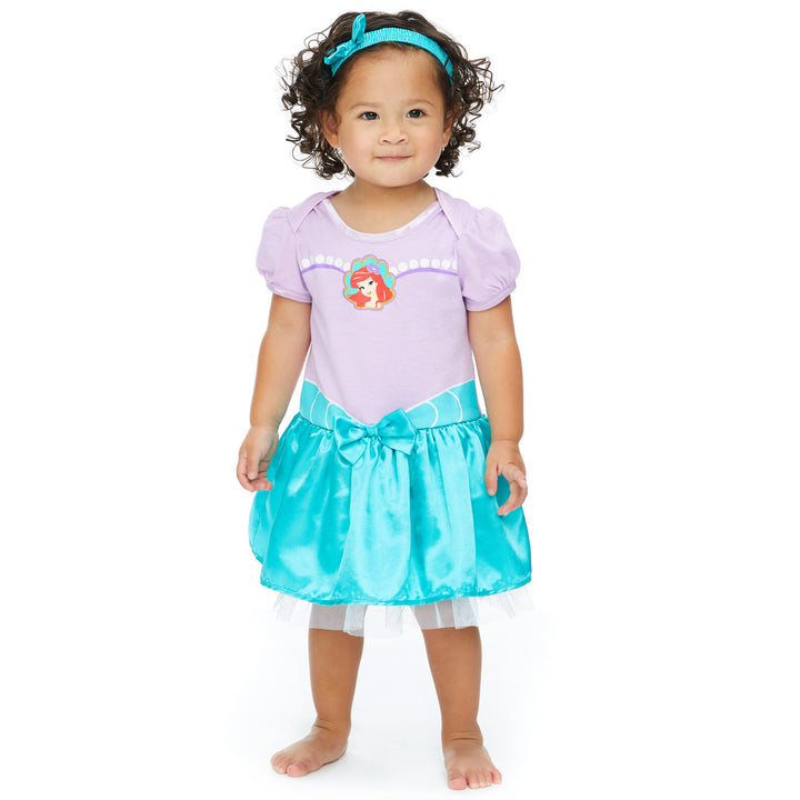 Disney The Little Mermaid Princess Ariel 2-Piece Bodysuit Set Lavender Teal