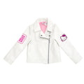 Hello Kitty Girls' Zip-Up Leather Jacket White