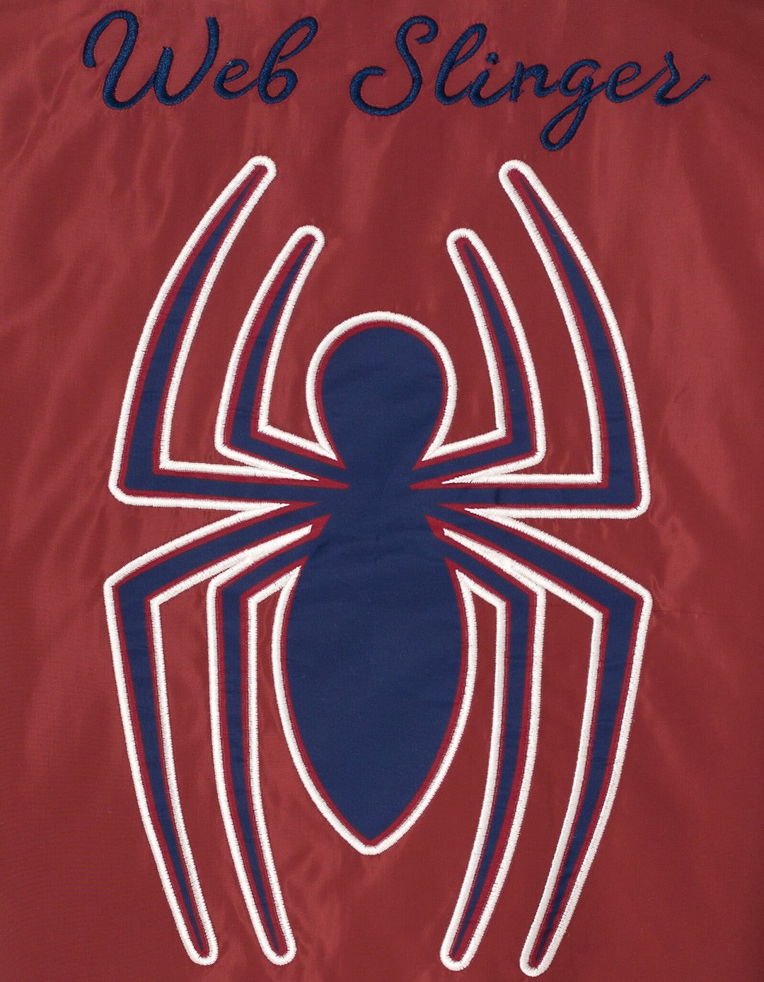 Marvel Spider-Man Boys' Zip-Up Varsity Bomber Jacket Navy Red