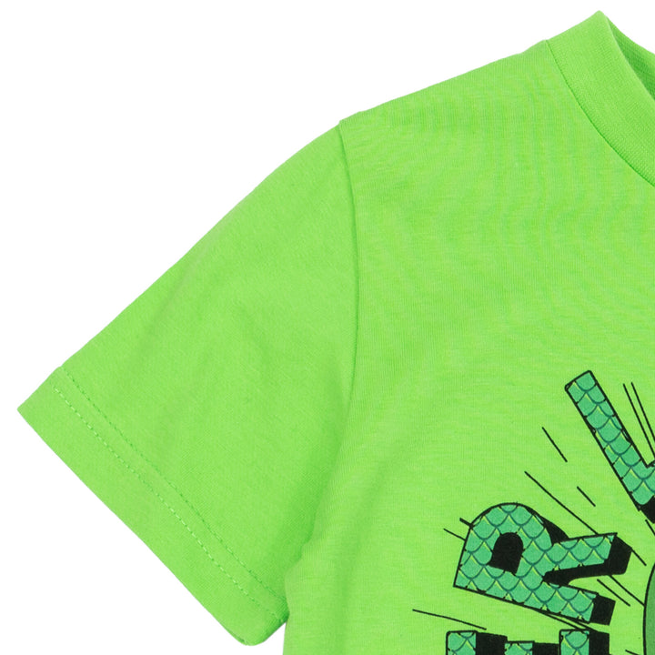 PJ Masks Gekko Boys' Athletic 2-Piece T-Shirt and Shorts Set Lime Green