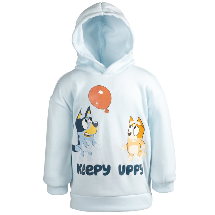 Bluey Boys' Fleece 2-Piece Hoodie and Pants Set Bingo Blue Grey