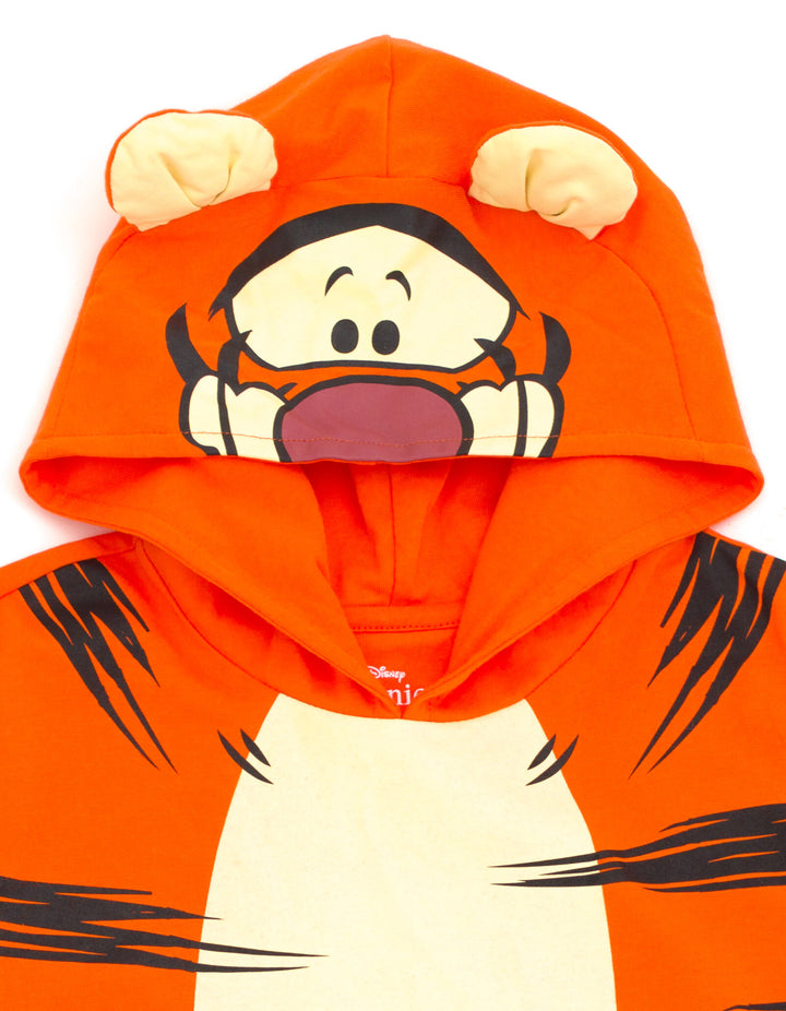 Disney Winnie the Pooh Tigger Boys' Cosplay Short Sleeve Hooded T-Shirt Orange Black