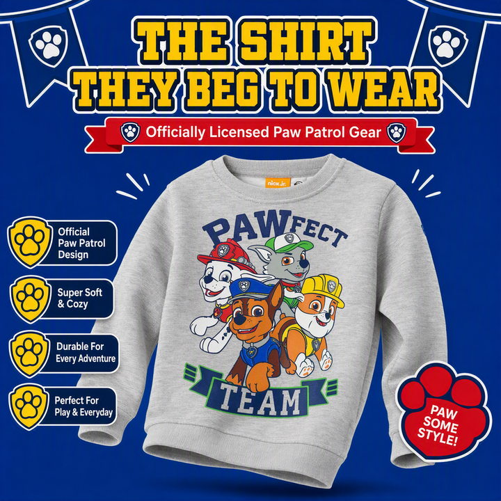 Nickelodeon Paw Patrol Boys' Fleece Sweatshirt Chase Marshall Grey