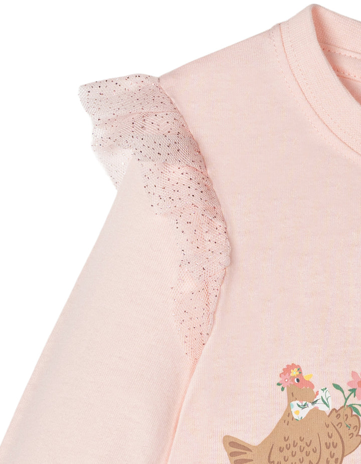 John Deere Girls' Long Sleeve T-Shirt Blush Pink