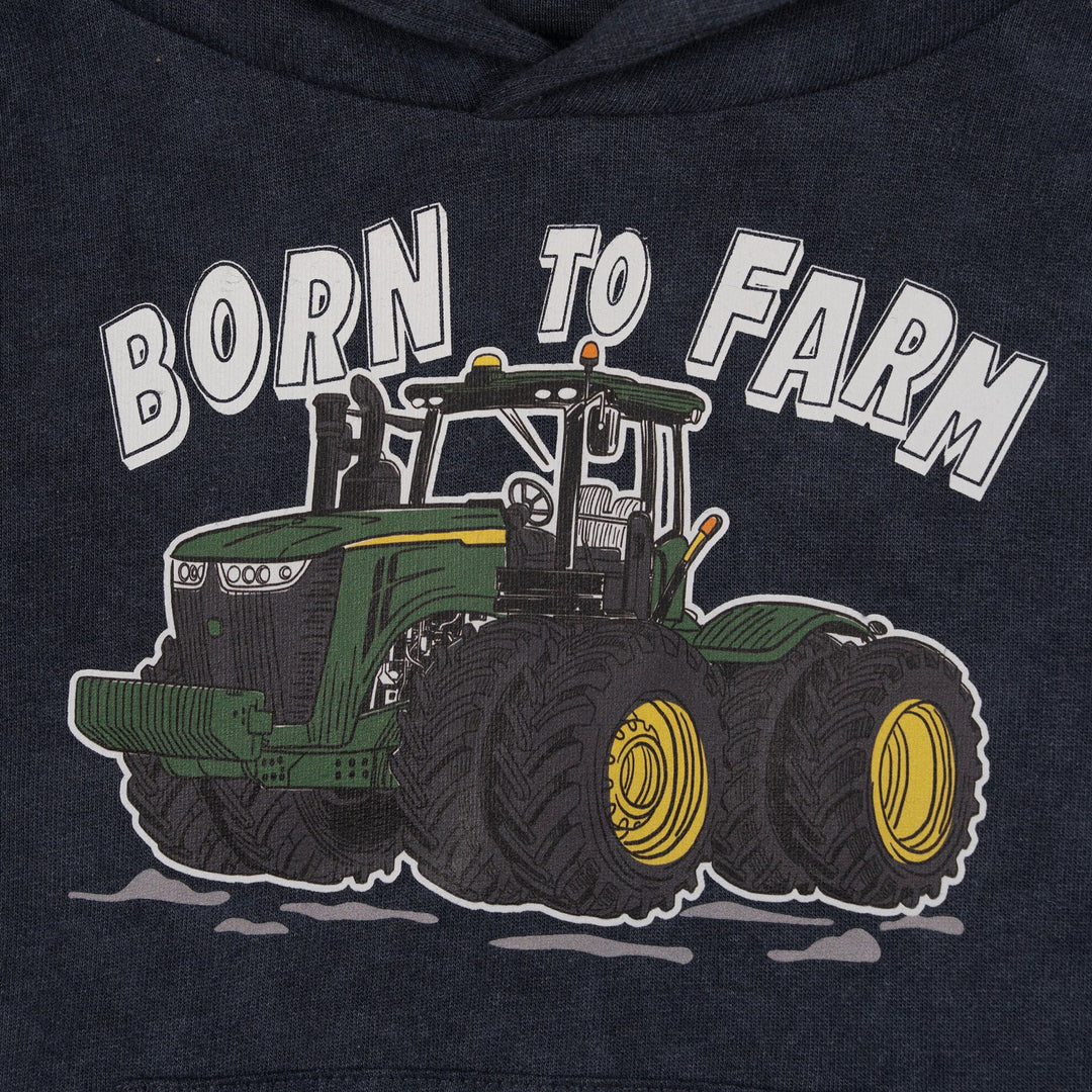John Deere Boys' Fleece Hooded Sweatshirt Charcoal Cream