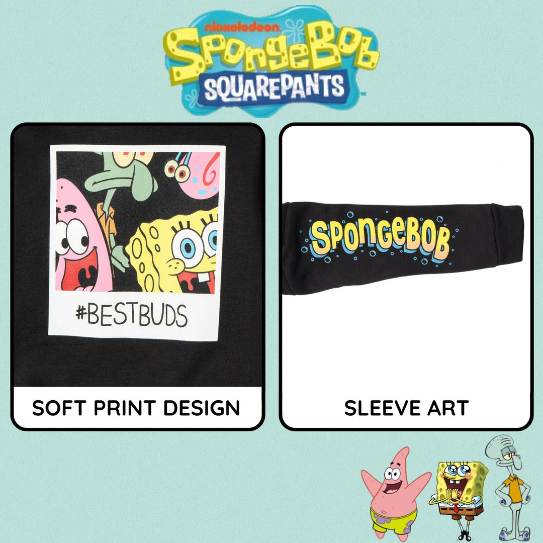 Nickelodeon SpongeBob SquarePants Boys' Fleece Pullover Hoodie Black