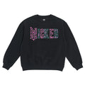 Wicked Women's Fleece Crewneck Pullover Black Floral