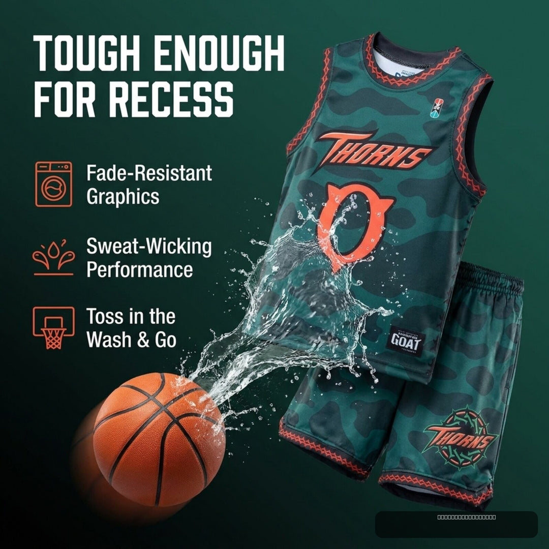 GOAT The Movie Will Harris Boys' Basketball 2-Piece Tank Top and Shorts Set Camo Green