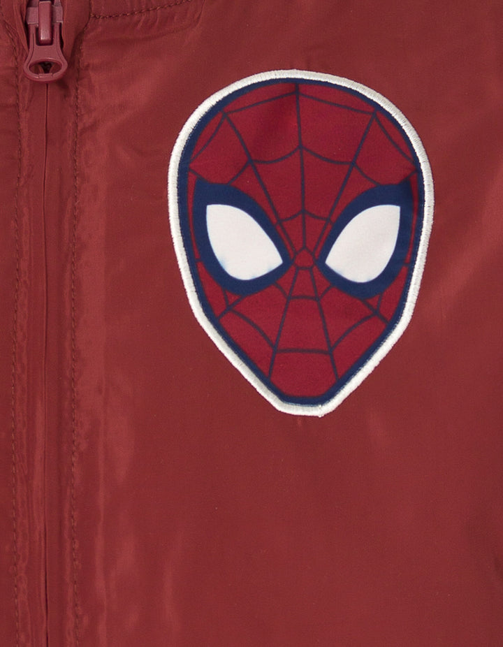 Marvel Spider-Man Boys' Zip-Up Varsity Bomber Jacket Navy Red