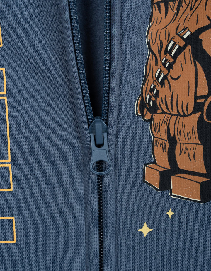 LEGO Star Wars Boys' Fleece Zip-Up Hoodie Blue Grey