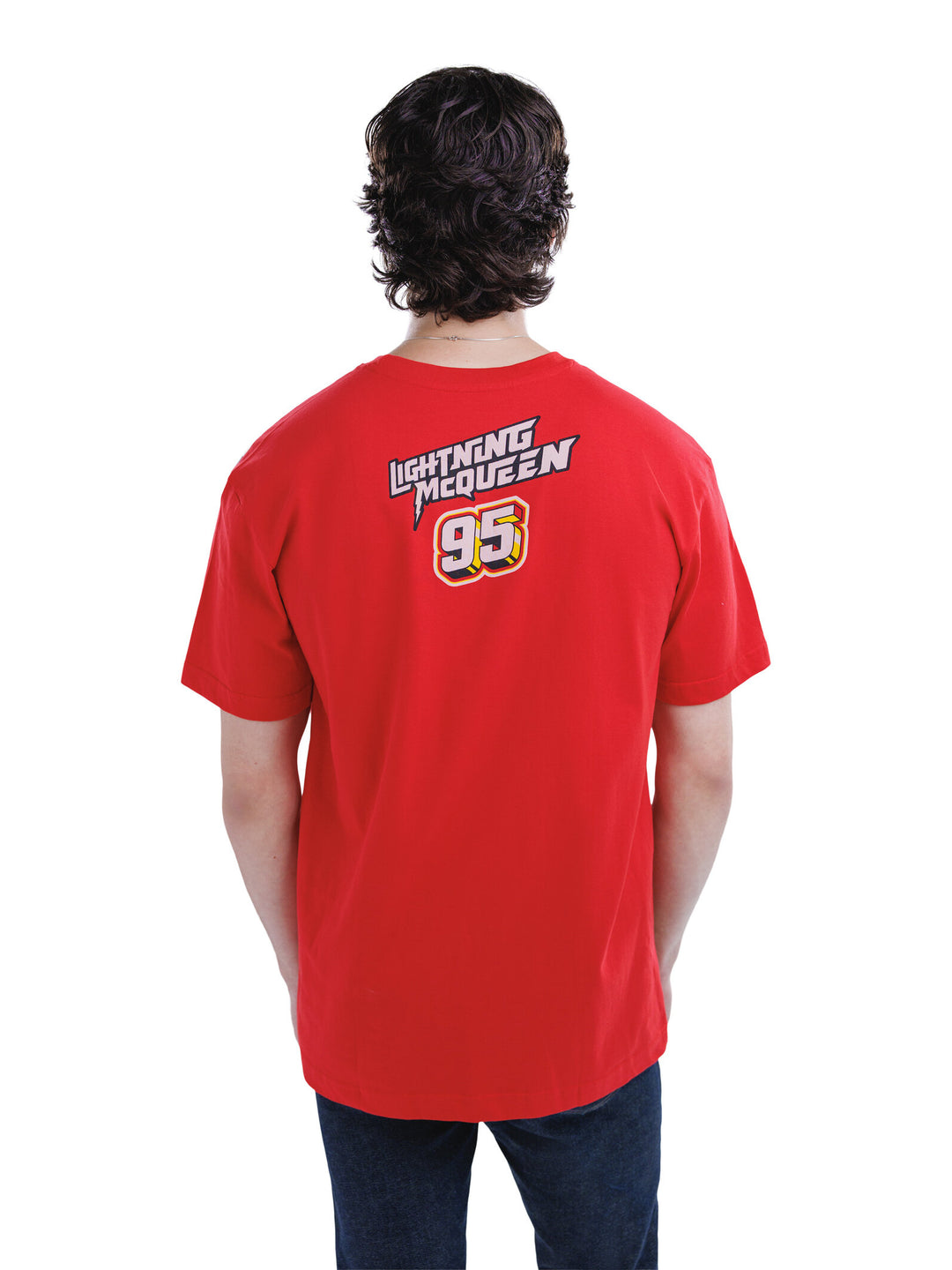 Cars Lightning McQueen Men's Cosplay Short Sleeve T-Shirt Racing Red