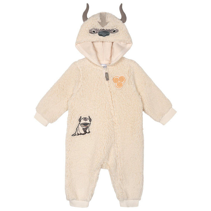 Avatar The Last Airbender Baby Boys' Cosplay Hooded One Piece Appa Cream