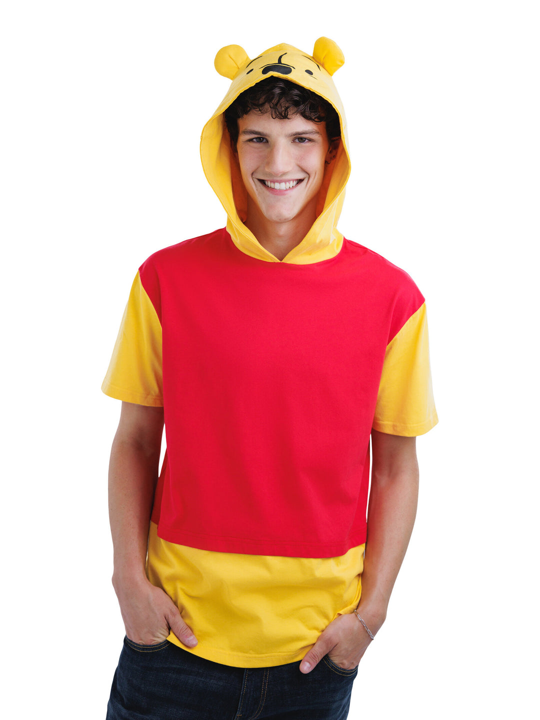 Matching Family Cosplay Short Sleeve Hooded T-Shirt Winnie Pooh Gold