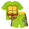 Teenage Mutant Ninja Turtles 2-Piece Rash Guard and Swim Trunks Set Green Yellow