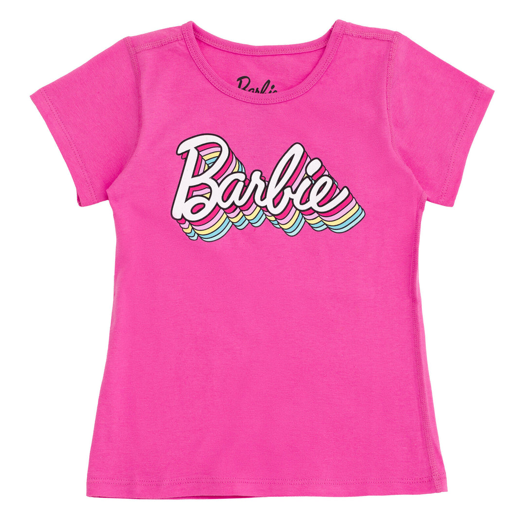 Barbie Girls' Sensory Friendly 2-Pack T-Shirts Fuchsia Light Pink