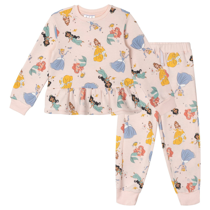 Disney Princess Girls' Fleece Sweatshirt and Pants Set Mauve Pink