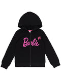 Barbie Girls' Zip-Up Hoodie Black Pink