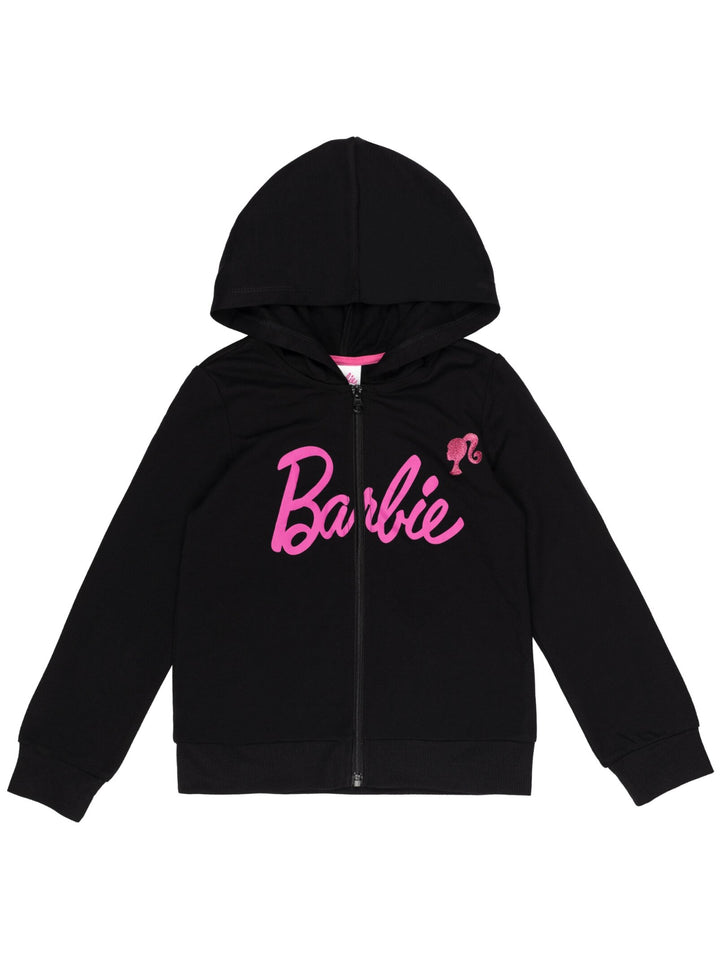 Barbie Girls' Zip-Up Hoodie Black Pink