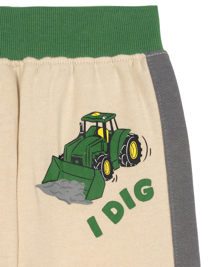 John Deere Boys' 2-Piece Fleece Hoodie and Pants Set Khaki Green