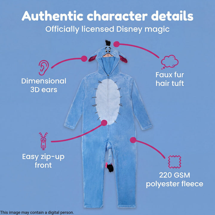 Disney Winnie the Pooh Eeyore Adult Men or Women Slate Blue