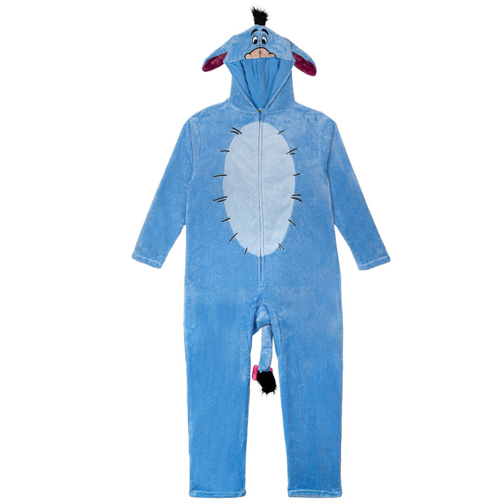 Disney Winnie the Pooh Eeyore Adult Men or Women Cosplay Hooded One Piece Pajamas Dusty Blue