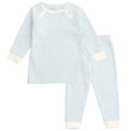 Cozeeme Loungewear 2-Piece Tee and Pants Set Heather Blue Ivory