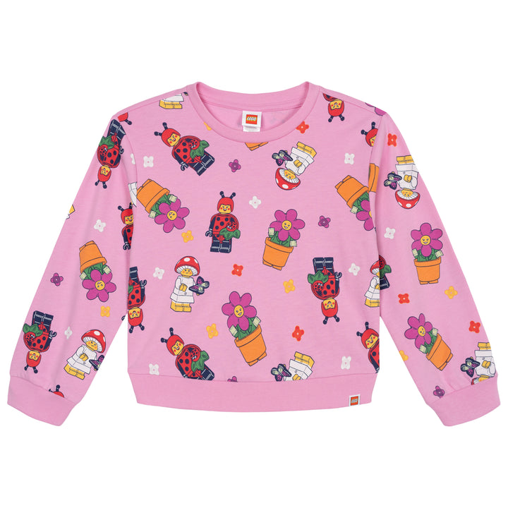 LEGO Girls' 2-Piece Sweatshirt and Dolphin Shorts Set Blossom Pink