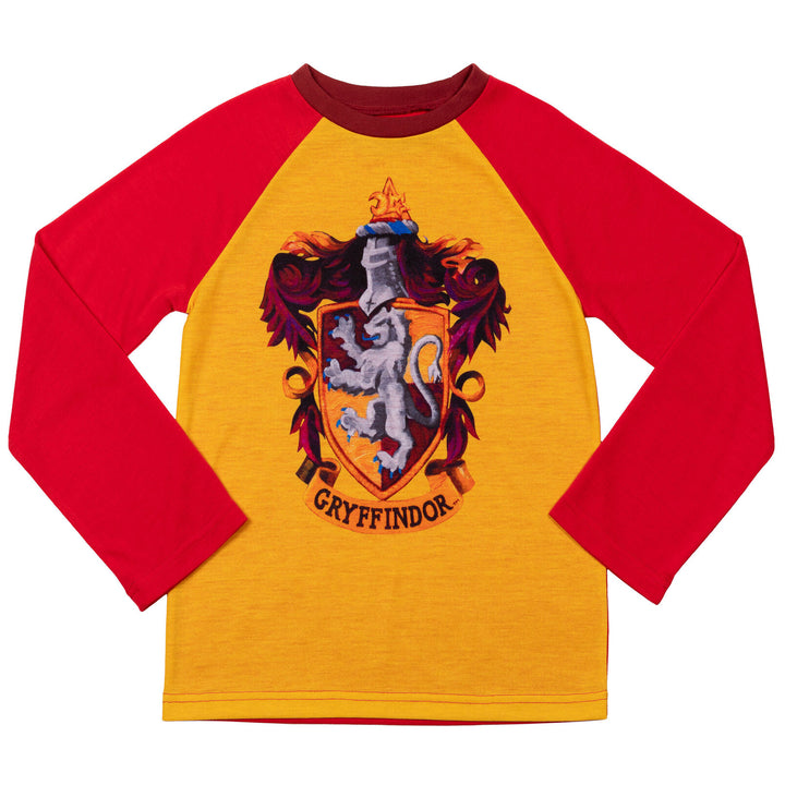 Harry Potter Gryffindor 2-Piece Long Sleeve Pajama Top and Pants Set Red Gold
