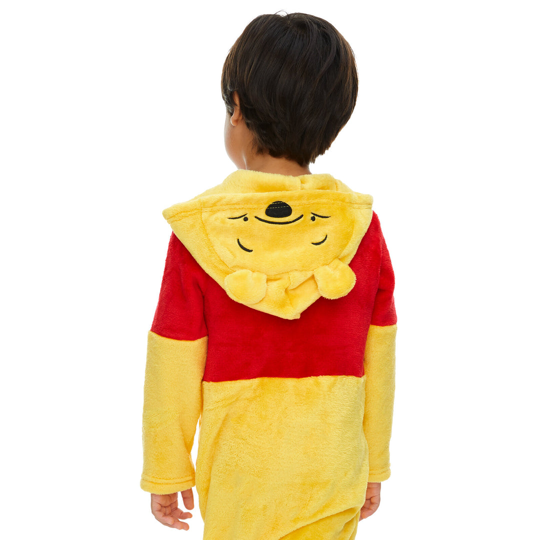 Disney Winnie the Pooh Matching Family Cosplay Hooded One Piece Pajamas Yellow Red