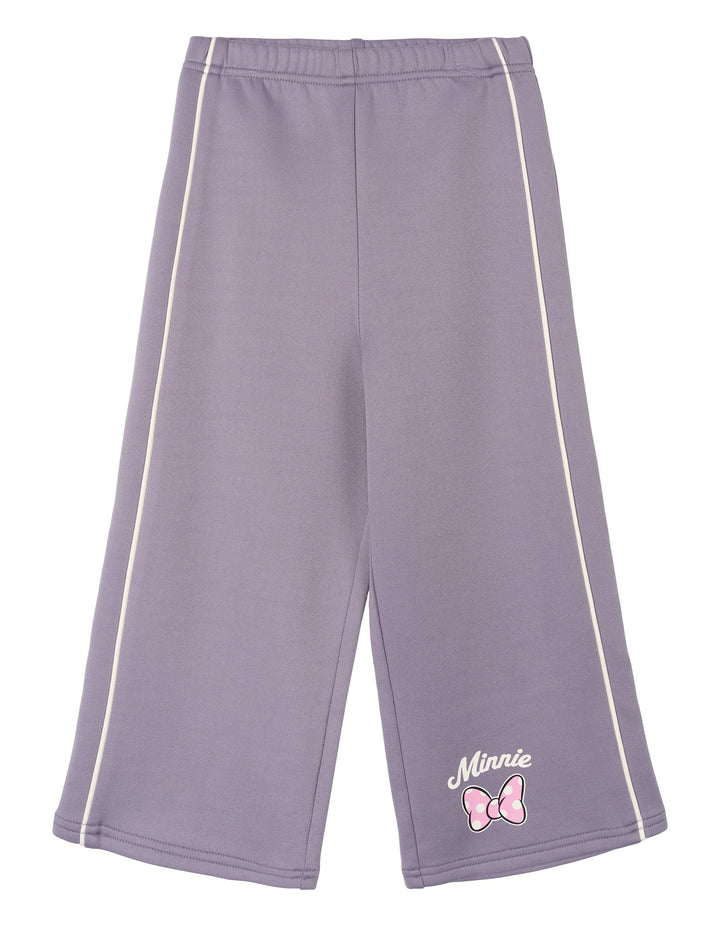 Minnie Mouse Girls' Quarter-Zip Sweatshirt and Wide-Leg Pants Set Dusk Purple