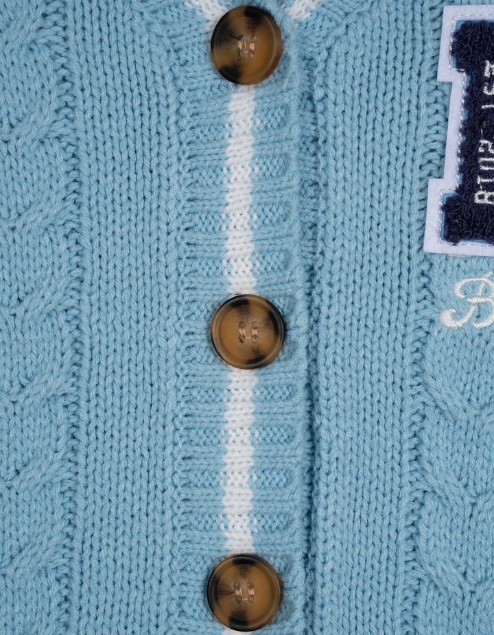 Bluey Girls' Varsity Cardigan Sweater Light Blue