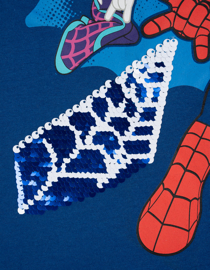 Marvel Spidey and His Amazing Friends Boys' Sequin T-Shirt Navy